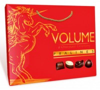 Шоколадные конфеты ALYAN "Волум" пралине, ассорти (красная коробка) 275гр 