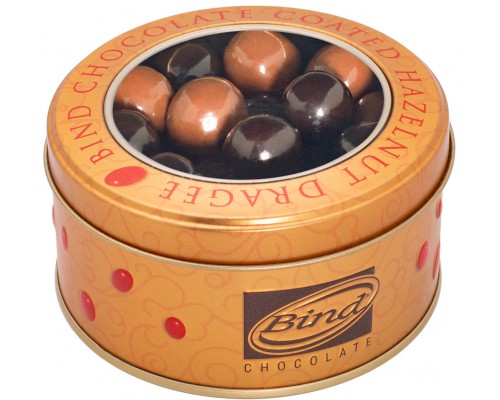 Шоколадное драже BIND "Фундук в шоколаде"" 125гр в жести