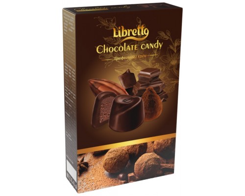 Шоколадные конфеты Libretto в темном шоколаде с начинкой трюфельный крем 144гр