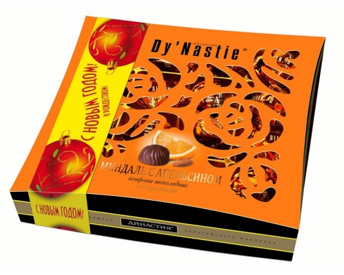 Шоколадные конфеты Dy'Nastie Миндаль с апельсином 145гр