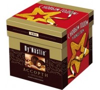 Шоколадные конфеты Dy'Nastie  Ассорти с дроблеными орехами куб 130 гр.