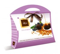 Шоколадные конфеты DULCIOLIVA  с начинкой пралине с карамелью и фруктами Dolcenero (сумочка) 150г 