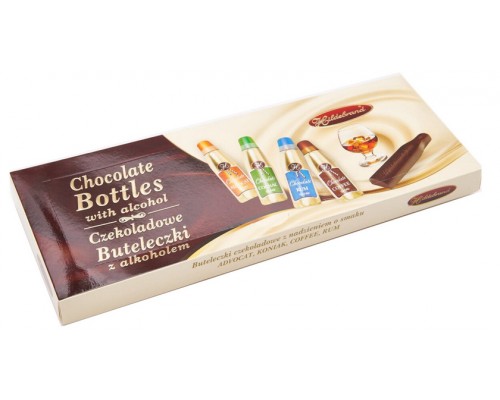 Шоколадные изделия Hildebrand "Бутылочки с начинкой" (коньяк,ликер,ром,кофе) 120гр