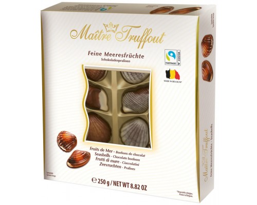 Набор шоколадных конфет Maitre Truffout "Морские ракушки" БЕЛАЯ 250гр