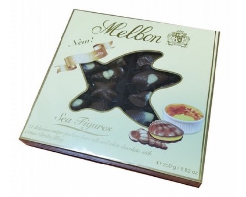 Шоколадные конфеты Мельбон Морские ракушки крем-брюле  250гр