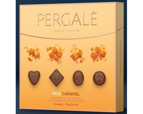 Шоколадные конфеты Пергале Карамельная Коллекция Молочного шоколада 113гр