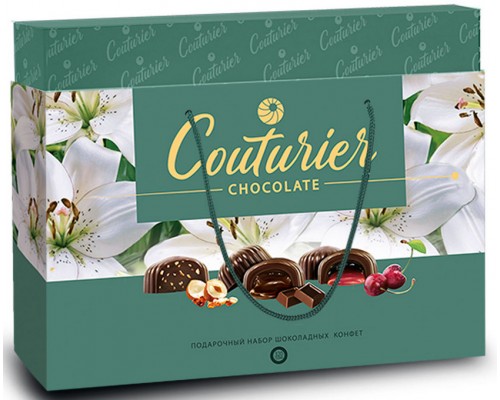 Шоколадные конфеты Шоколадный кутюрье "ЛИЛИИ" в подарочном наборе сумочка 320гр 