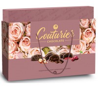 Шоколадные конфеты Шоколадный кутюрье "Нежные Розы" в подарочном наборе сумочка 320гр 