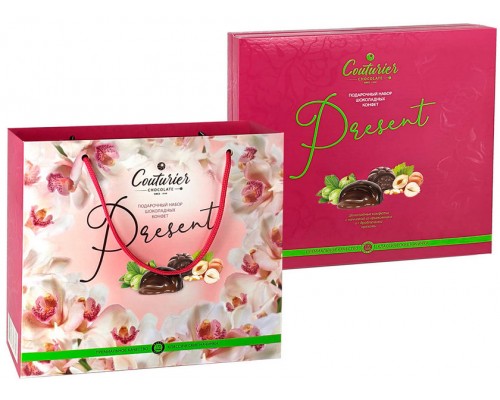 Шоколадные конфеты Шоколадный кутюрье Презент "Орхидеи" в подарочной сумочке 170гр 