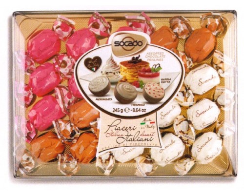 Ассорти шоколадных конфет SOCADO "Пиацери Итальяни" с начинкой из пралине 245 гр