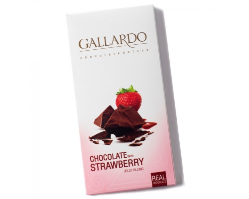 Шоколад Gallardo с клубникой 80гр 