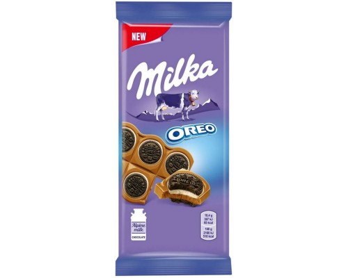 Молочный шоколад Milka  со вкусом ванили и печеньем OREO 100гр