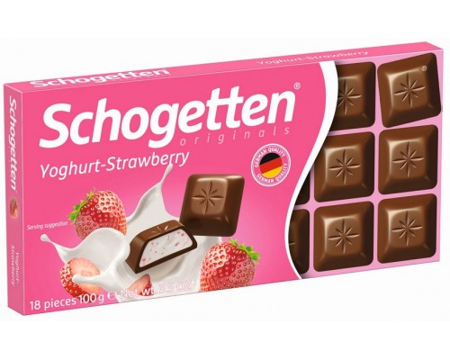 Шоколад Schogetten Молочный с клубничной начинкой 100гр