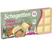 Шоколад Schogetten White Gingerbread Белый шоколад со вкусом ванили и кусочками пряников с имбирем 100гр
