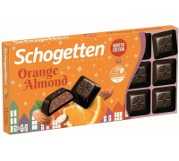 Шоколад Schogetten Orange Almond Темный шоколад со вкусом апельсина и дробленым миндалем 100гр