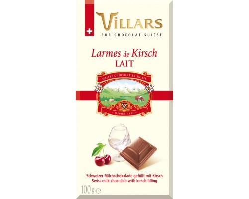 Шоколад Швейцарский Villars Молочный с вишнёвым бренди 100 гр