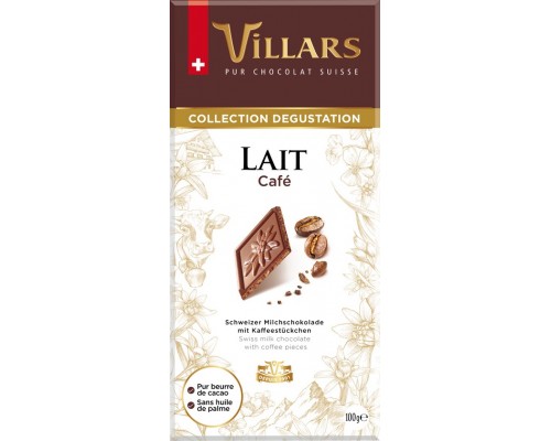 Шоколад Швейцарский Villars Молочный с хрустящей кофейной крошкой 100гр
