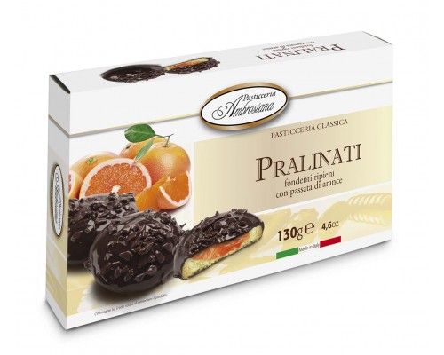 Печенье в шоколаде Амброзиана "Пралинати" с апельсин.начинкой (Pralinati di arance) 130г