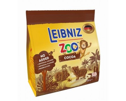 Бальзен Лейбниц Зоо Джунгли печенье с какао в виде фигурок животных 100гр
