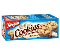 Печенье Bergen Cookies с Кусочками белого, молочного и темного шоколада 135гр
