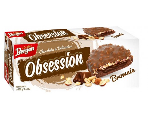 Печенье Bergen Obsession с кремом Брауни и орехами 128гр