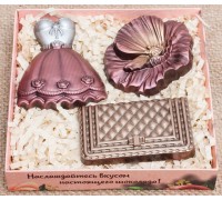 Набор фигурного шоколада ШокИн Женский (платье, цветок, сумка) 125гр